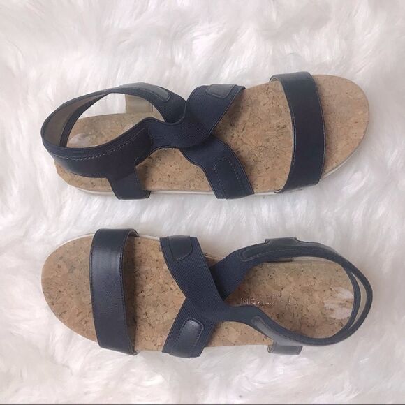 Adrienne Vittadini Sport Cork Espadrille Platform Stretch Strap Slip-on Sandals - Picture 5 of 9